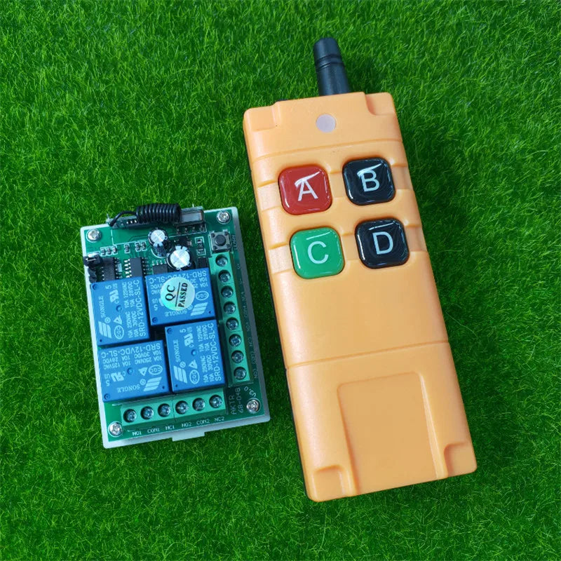Industrial Long distance DC12V 4CH RF switch Wireless Remote Control switch Electric car/motorcycle/headlamp horn transmitter