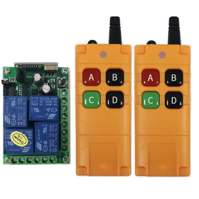 Industrial Long distance DC12V 4CH RF switch Wireless Remote Control switch Electric car/motorcycle/headlamp horn transmitter