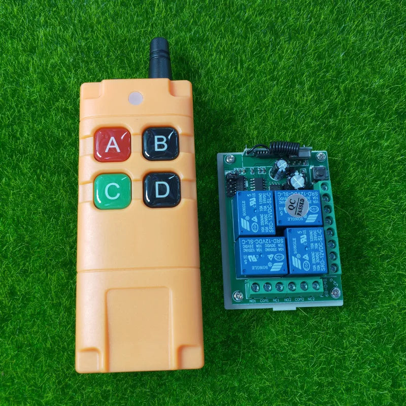 Industrial Long distance DC12V 4CH RF switch Wireless Remote Control switch Electric car/motorcycle/headlamp horn transmitter
