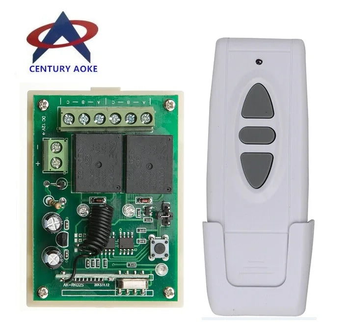 DC 12 V Wireless Motor Remote Switch Controller Forwards Reverse Up Down Stop Wall Transmitter Manual Button Limit Switch