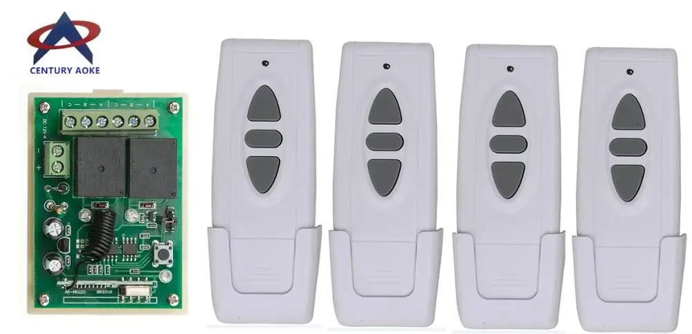 DC 12 V Wireless Motor Remote Switch Controller Forwards Reverse Up Down Stop Wall Transmitter Manual Button Limit Switch
