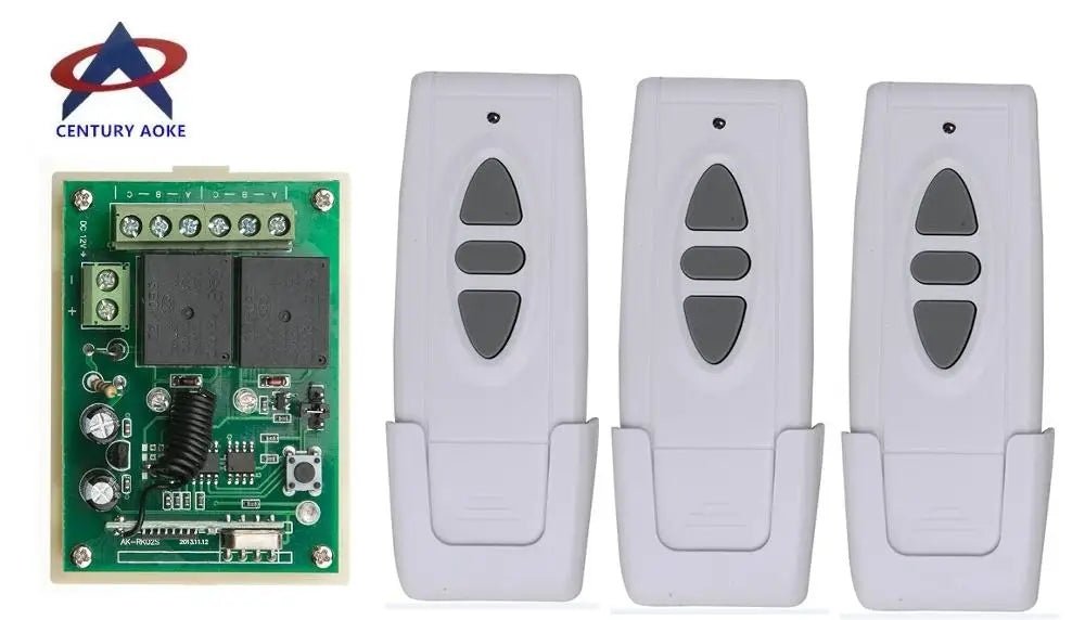 DC 12 V Wireless Motor Remote Switch Controller Forwards Reverse Up Down Stop Wall Transmitter Manual Button Limit Switch