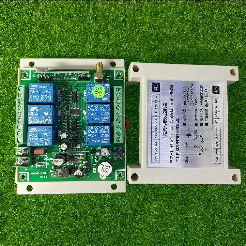 DC 12V 24V 36V 6CH RF Wireless Remote Control Switch System 10A Relay Receiver + 6 Button Transmitter