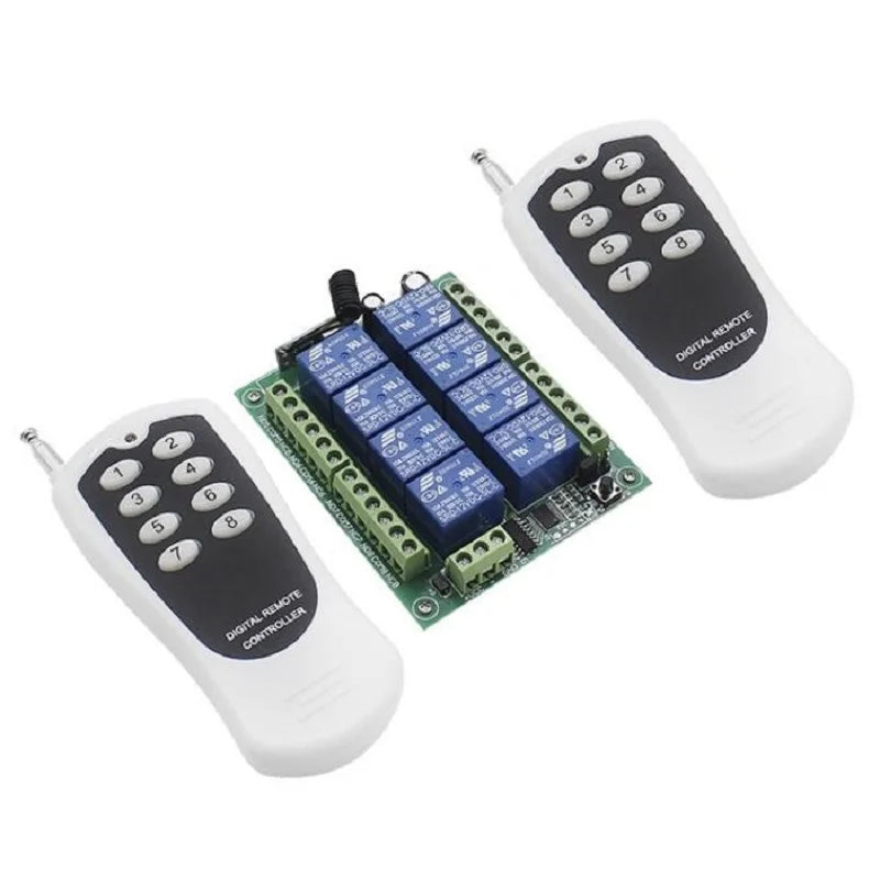 DC12V 24V 8CH 8 Channel Wireless Remote Control LED Light Switch Relay Output Radio RF Transmitter And 315/433 MHz Receiver