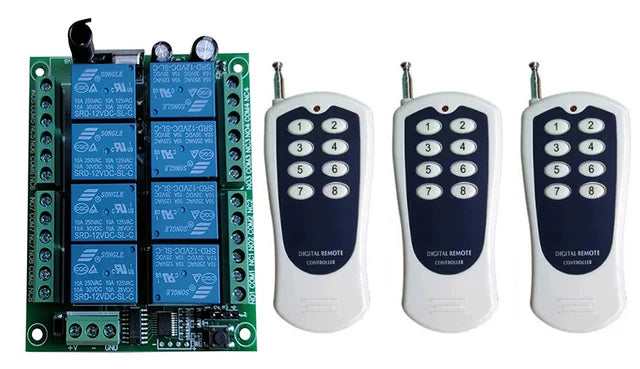 DC12V 24V 8CH 8 Channel Wireless Remote Control LED Light Switch Relay Output Radio RF Transmitter And 315/433 MHz Receiver